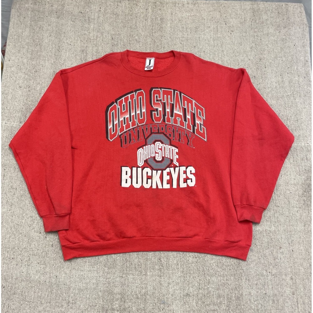 Vintage Ohio State Buckeyes Sweatshirt Men 3XL Red 1990s Jerzees‎